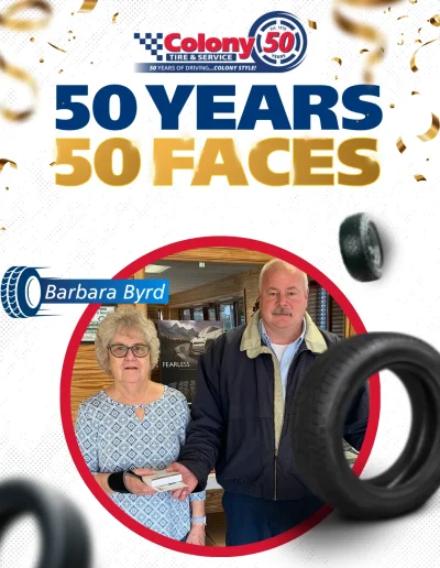 colony tire & service, celebrating 50 years