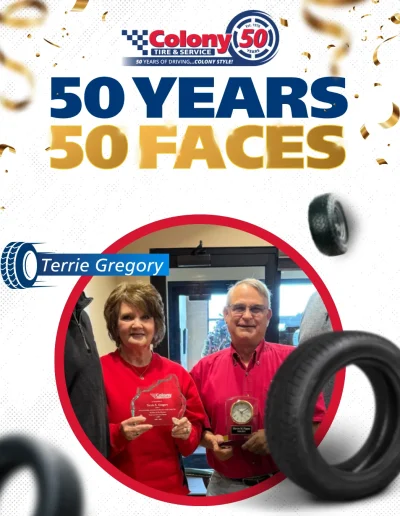 colony tire & service, celebrating 50 years
