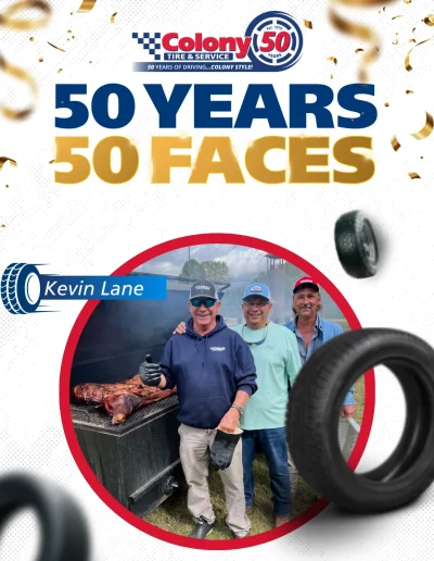 colony tire & service, celebrating 50 years
