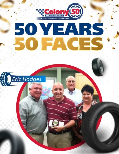 colony tire & service, celebrating 50 years