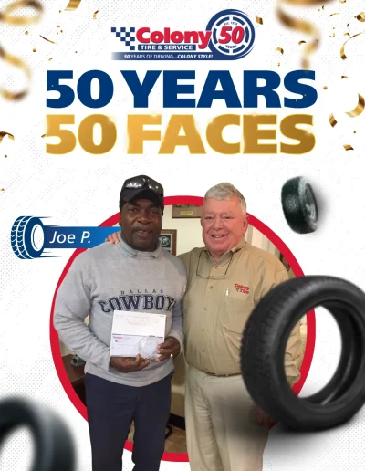colony tire & service, celebrating 50 years