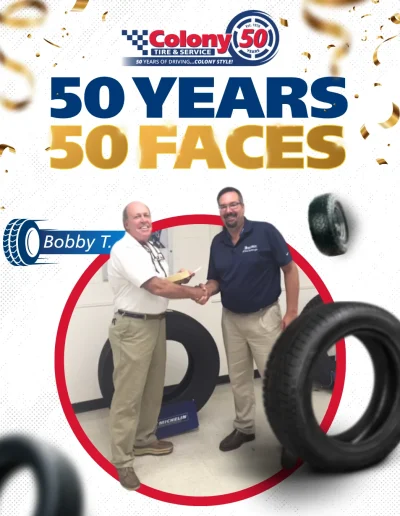 colony tire & service, celebrating 50 years