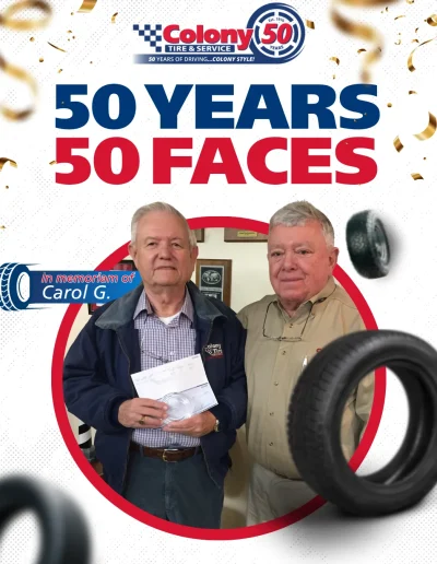colony tire & service, celebrating 50 years