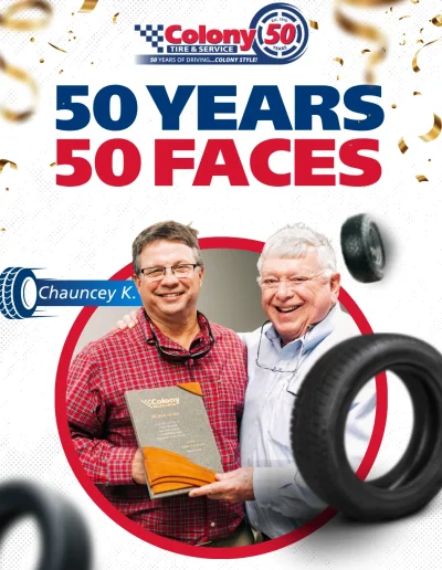 colony tire & service, celebrating 50 years