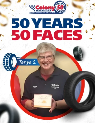 colony tire & service, celebrating 50 years