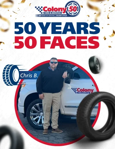 colony tire & service, celebrating 50 years