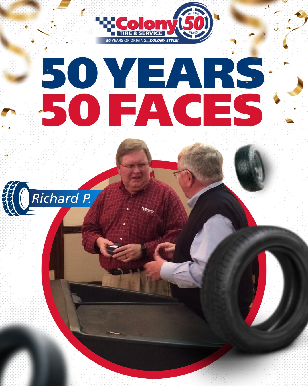 colony tire & service, celebrating 50 years